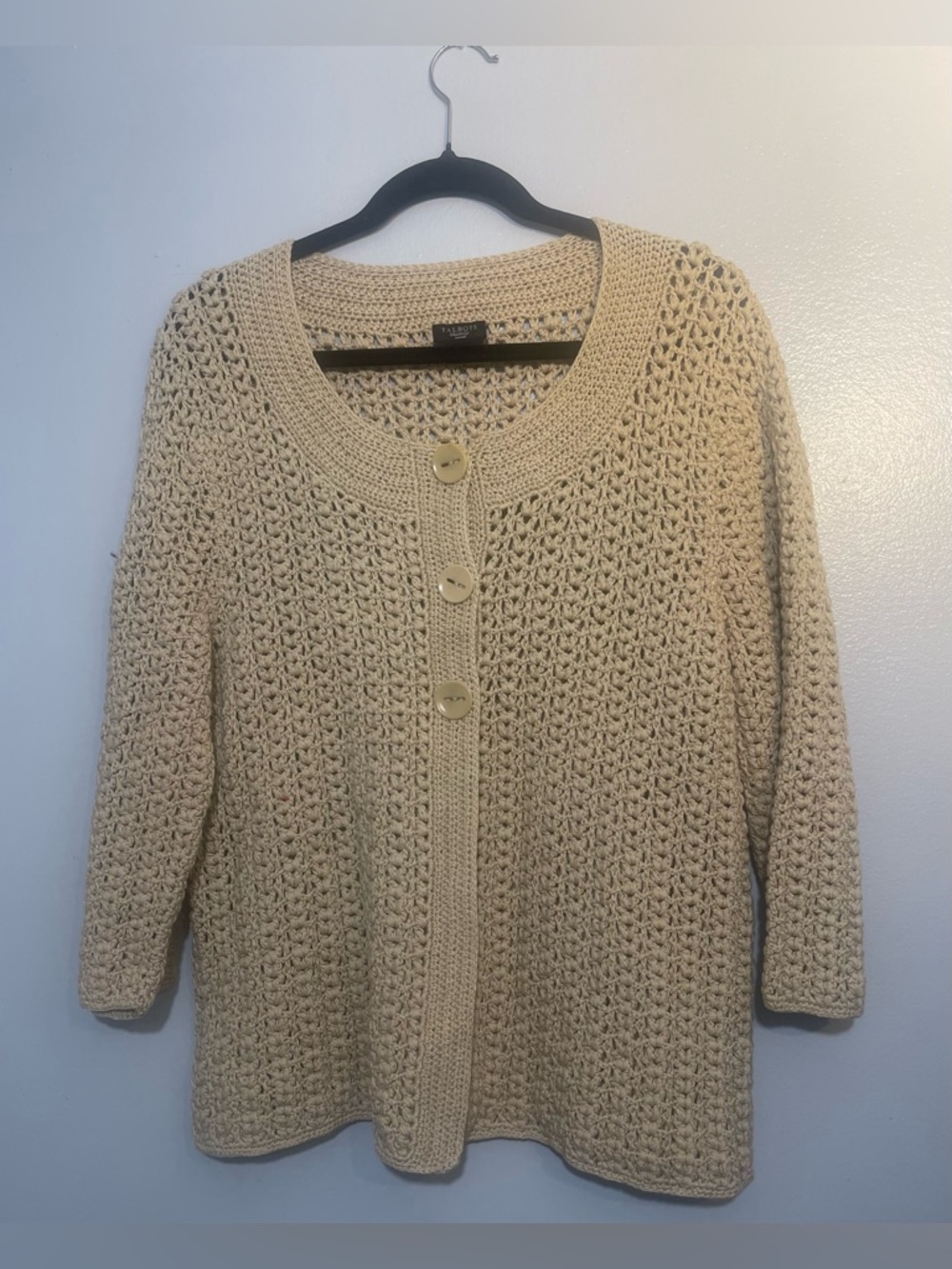 TALBOT’s Crochet Button-Front Cardigan